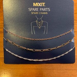 Mix It gold rose silver chain necklaces